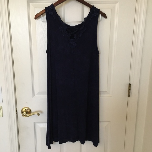Washed Navy Tank Dress - Picture 2 of 3
